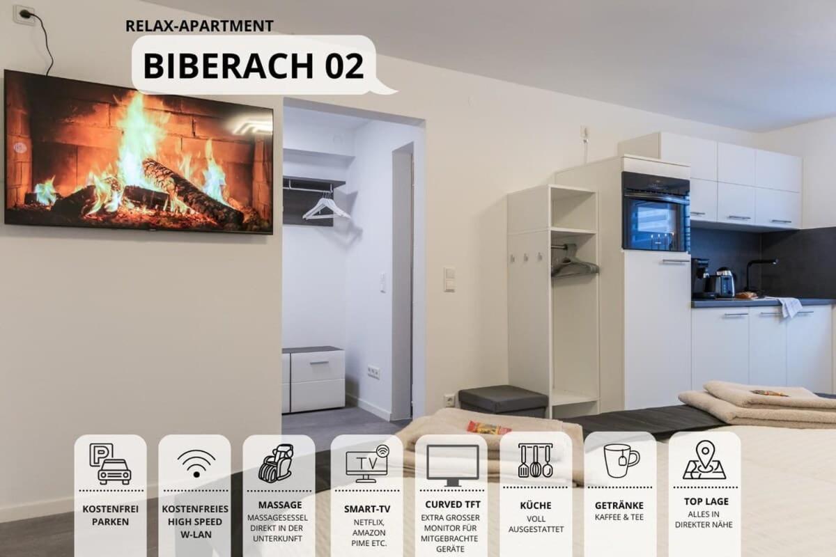 Relaxapartment 2 Massagesessel Smarttv Kueche Biberach an der Riß Dış mekan fotoğraf